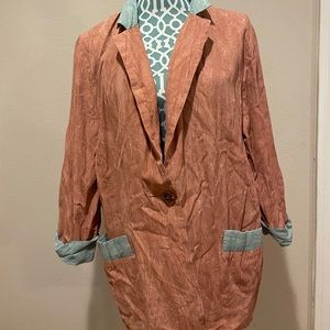 California Connections Inc Vintage Orange and Teal Blazer